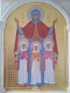 Икона св. мучениц Веры, Надежды, Любови и матери их Софии из нового храма Свято-Софийского детского дома